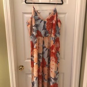 Maxi dress polyester silky feel with top liner